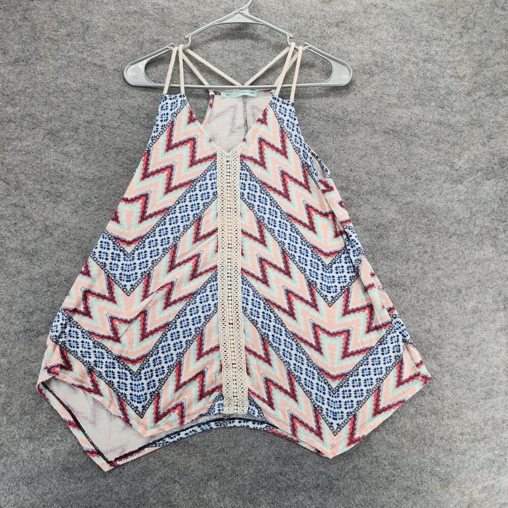 Maurices Shirt Womens Medium Tank Top Sleeveless Blue V Neck
